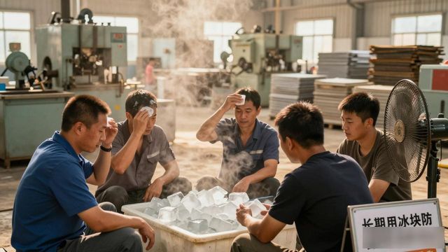 车间高温不用愁 金华防暑降温冰块成了工人的救命凉方